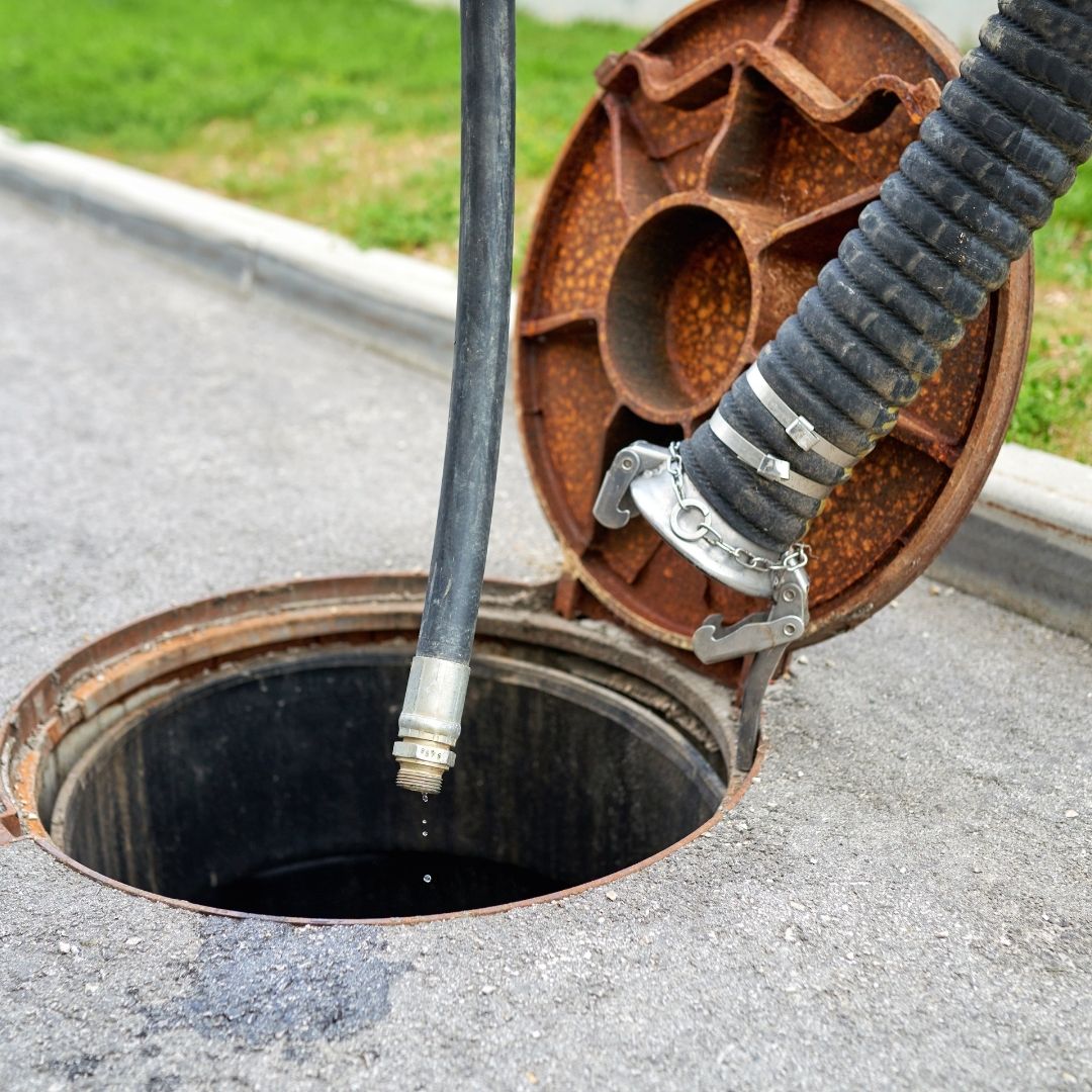 adding hoses to sewer system