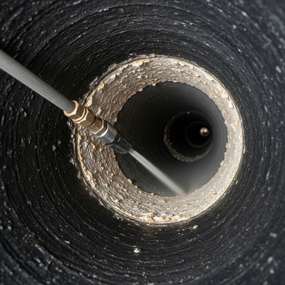 What Is Hydro Jetting 2 - Dirt Cheap Sewer Co. hydro jetting a pipe