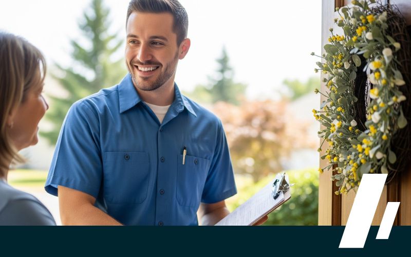 plumber shaking hands with a homeowner