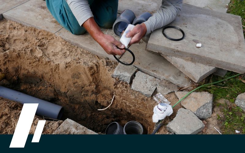 sewer line trench and repair