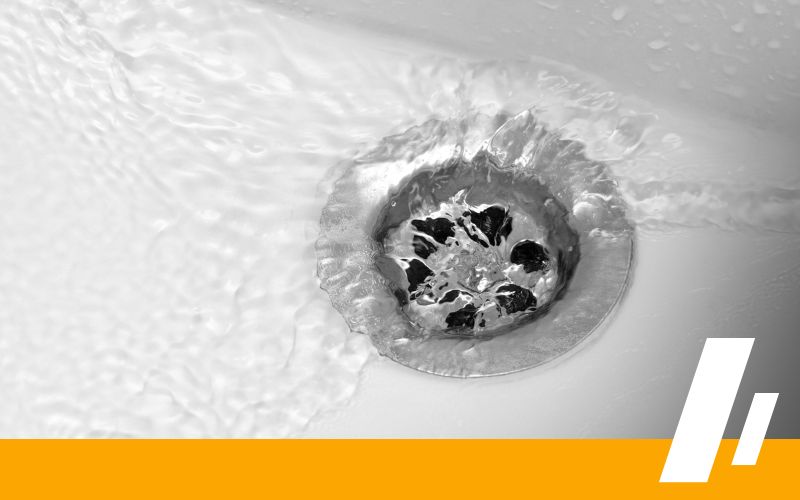 water going down drain